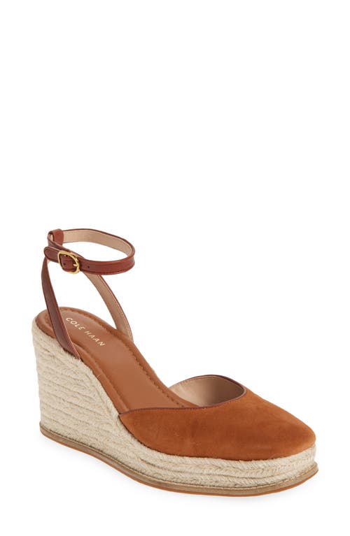 Cole Haan Kyra Cloudfeel Wedge Sandal In British Tan Suede