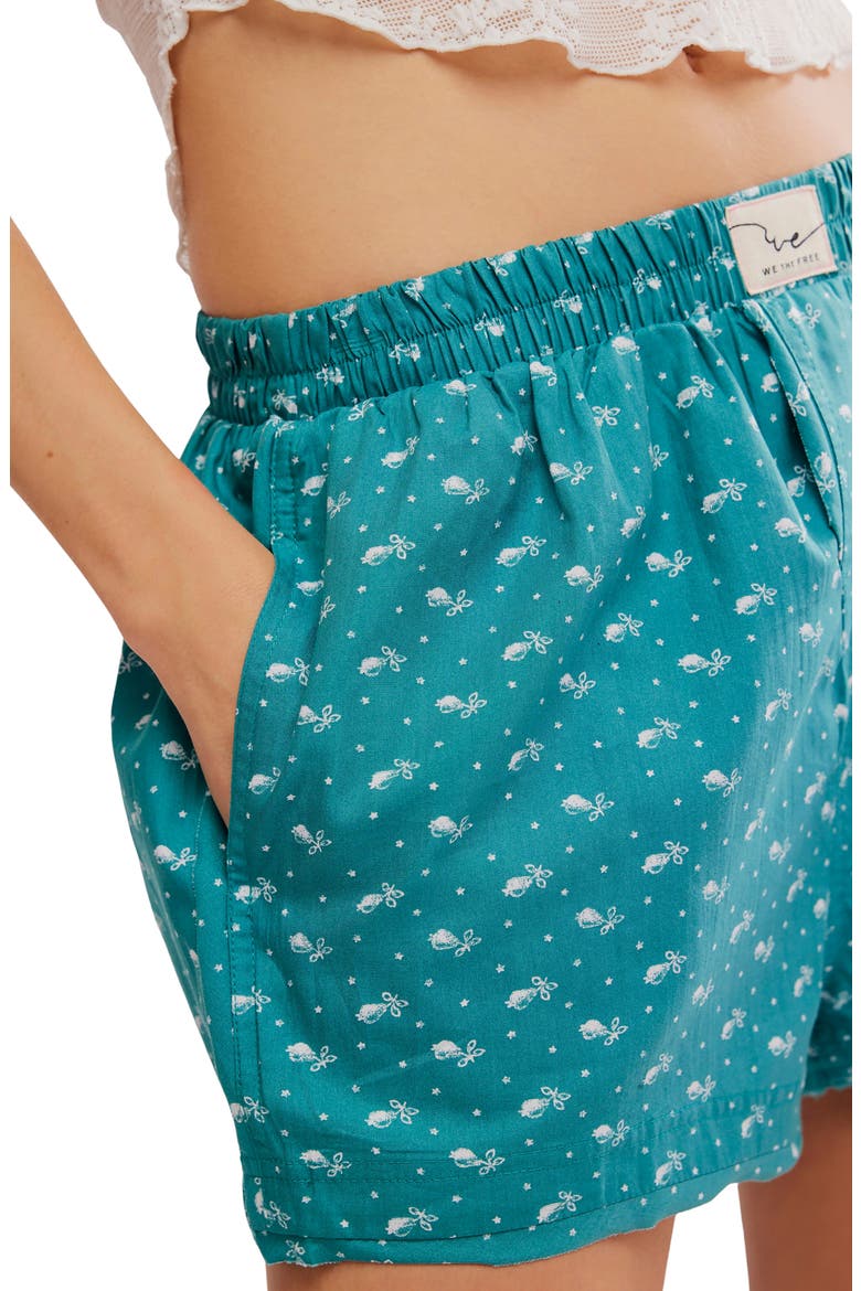 Intimately FP Day to Day Floral Boxer Shorts, Alternate, color, NORTH SEA COMBO