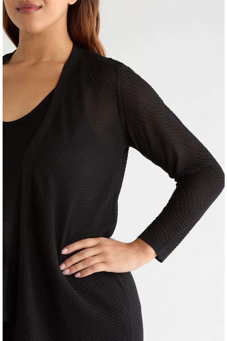 Open Front Cardigan, Alternate, color, ANNE BLACK