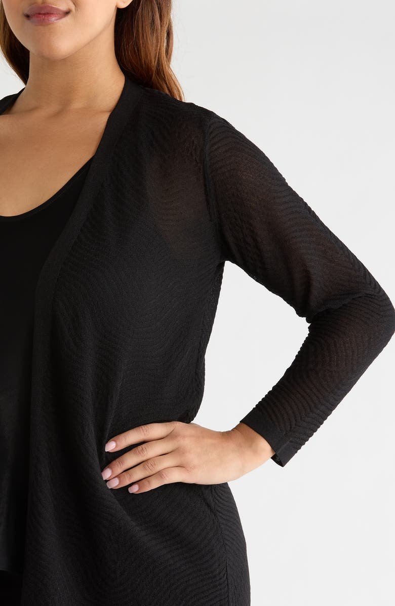 Anne Klein Open Front Cardigan, Alternate, color, Anne Black