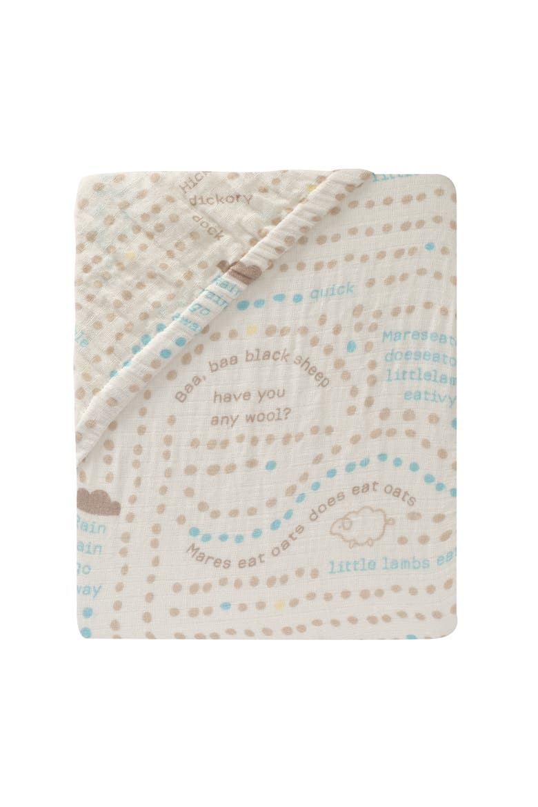 Signature Organic Cotton Muslin Nursery Rhyme Fitted Crib Sheet, Alternate, color, White