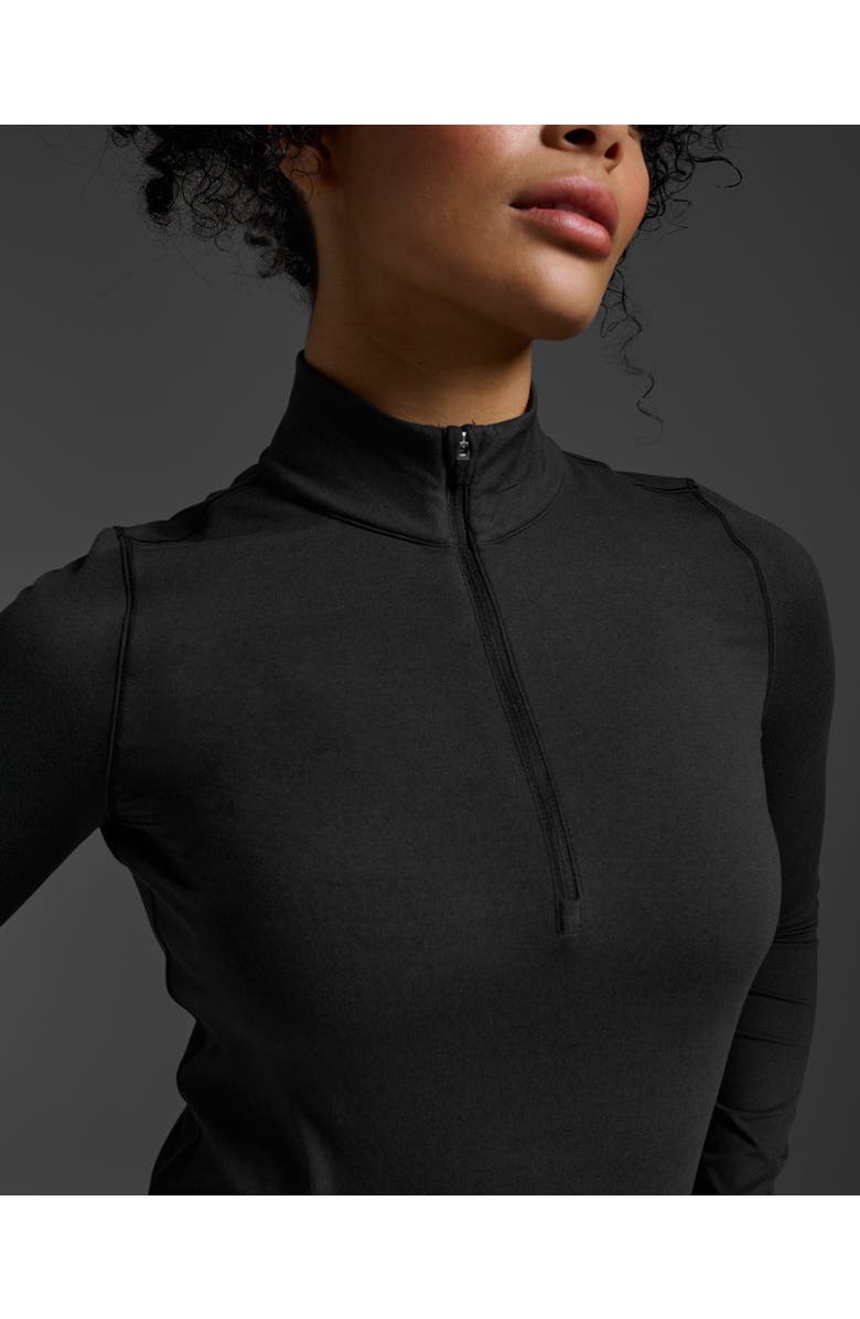 2XU Flex 1/2 Zip Long Sleeve, Alternate, color, Black/Black