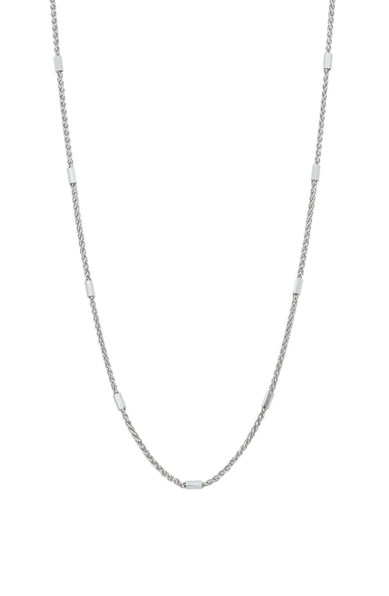 Bony Levy 14K Gold Bar Station Chain Necklace, Main, color, 14K White Gold