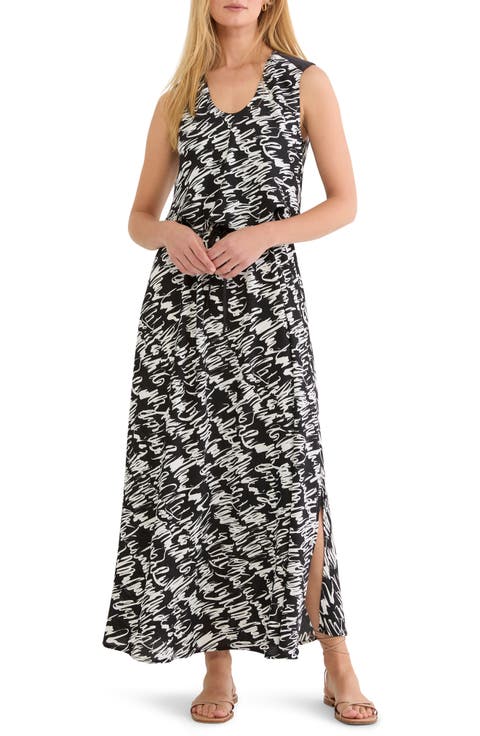 Margot Cursive Print A-Line Dress