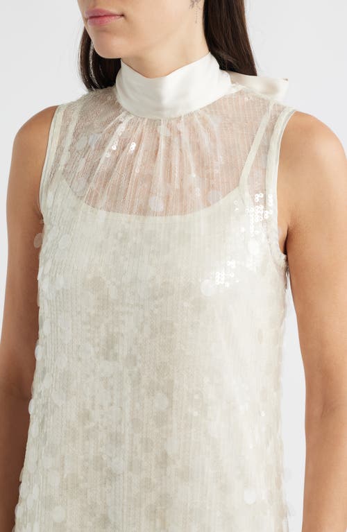 Julia Jordan Sequin Embellished Sleeveless Evening Dress In White