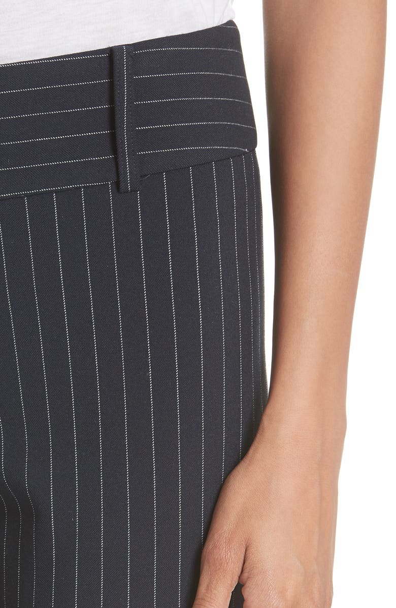 Alice + Olivia Stacey Slim Pinstripe Ankle Pants, Alternate, color, 