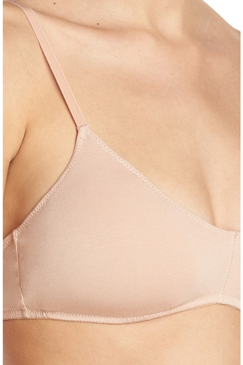 Cotton & Modal Bralette with Removable Pads, Alternate, color, LIGHT STONE