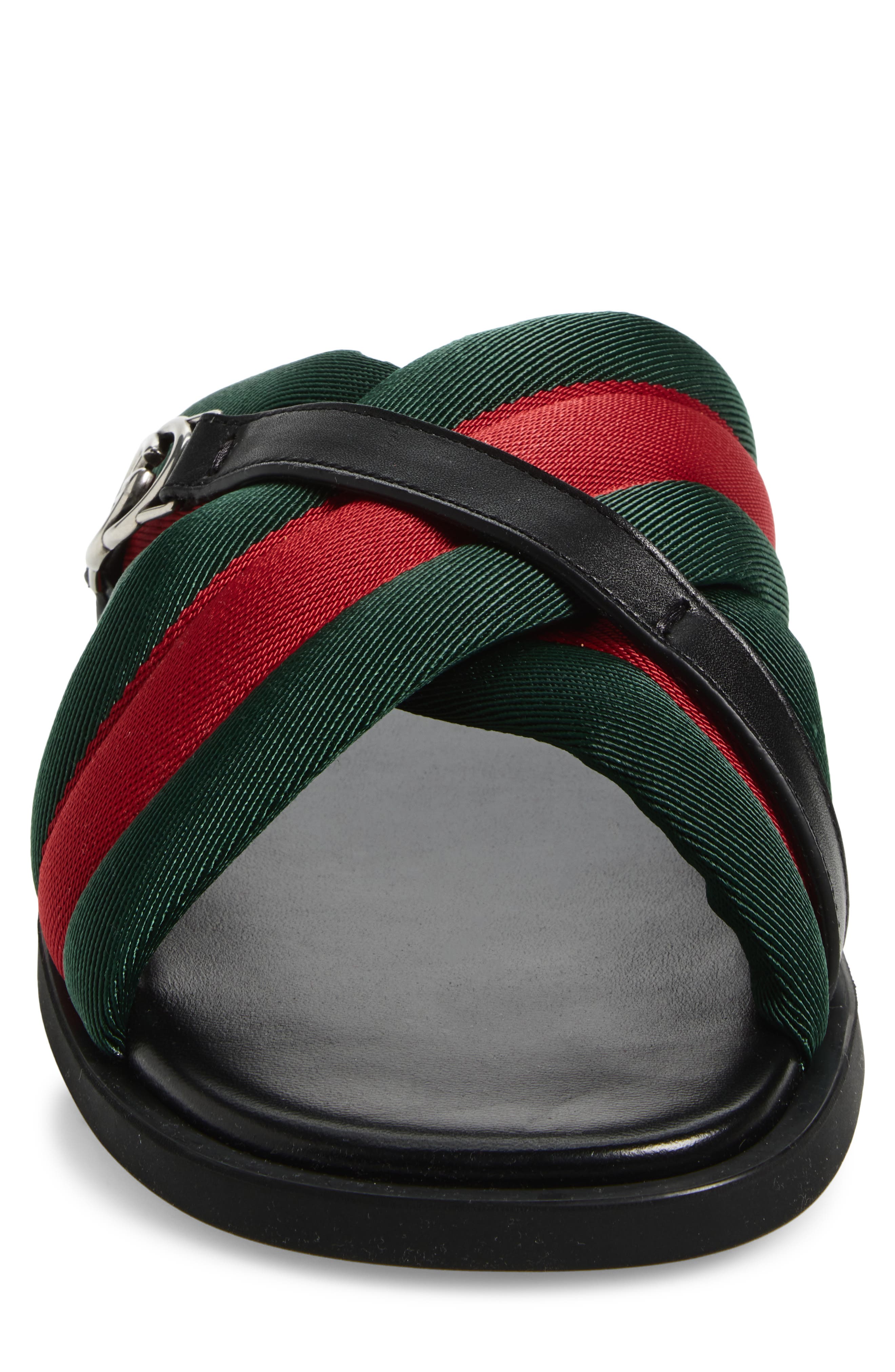 Gucci Maverik Crossover Strap Sandal, Alternate, color, Green/ Red
