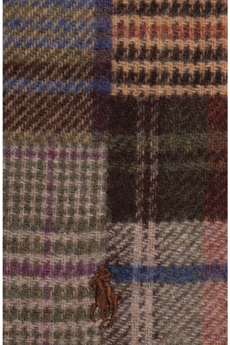 Patchwork Plaid Wool Scarf, Alternate, color, CAMEL MULTI