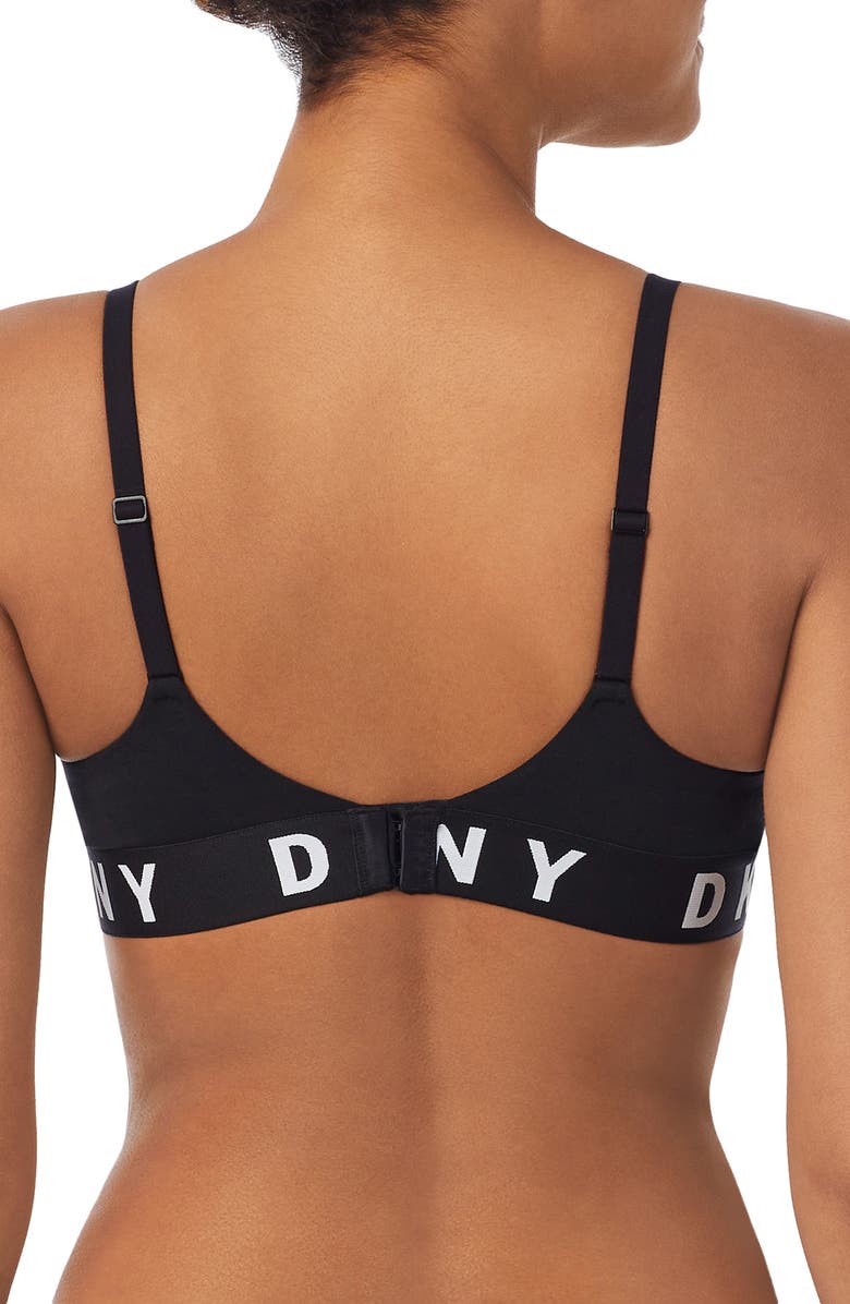 DKNY Cozy Boyfriend T-Shirt Bra, Alternate, color, Black