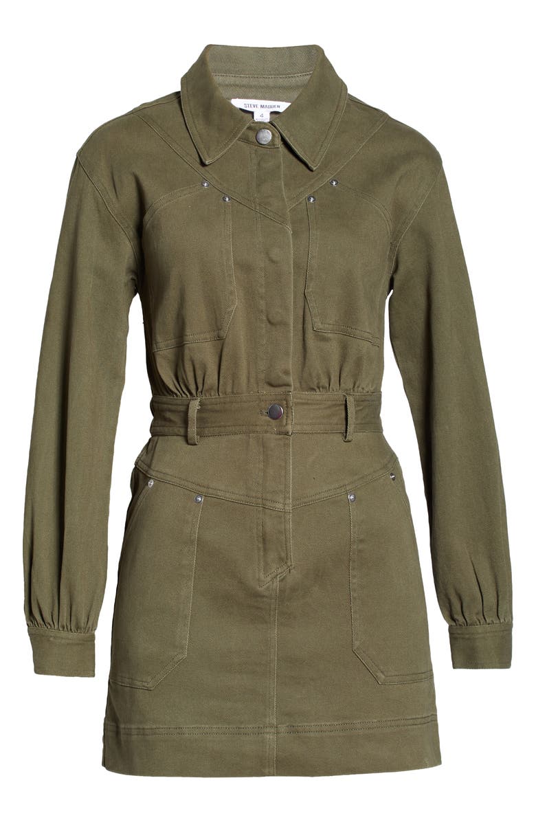 Steve Madden Ryleigh Long Sleeve Twill Minidress, Alternate, color,