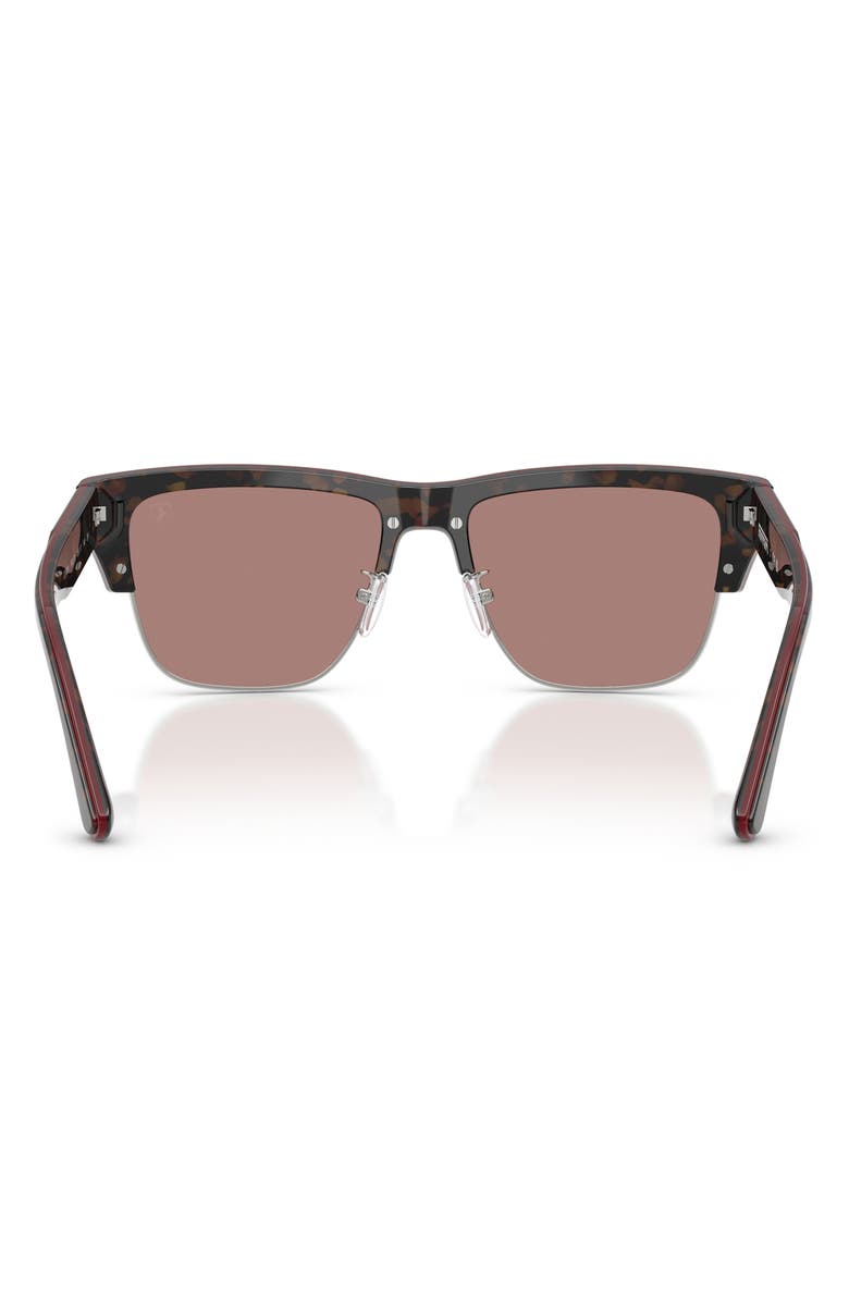 Scuderia Ferrari 55mm Square Sunglasses, Alternate, color, Havana Burgundy / Brown