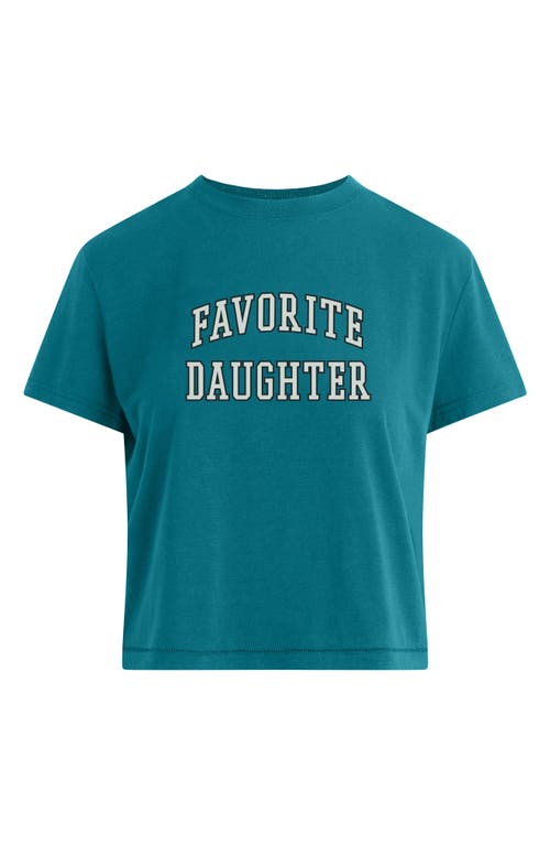 Favorite Daughter The Collegiate Logo Crop Graphic T-Shirt in Emerald/off White at Nordstrom, Size Medium