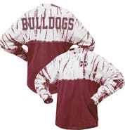 SPIRIT JERSEY Women's Maroon Mississippi State Bulldogs Tie-Dye Long Sleeve Jersey T-Shirt