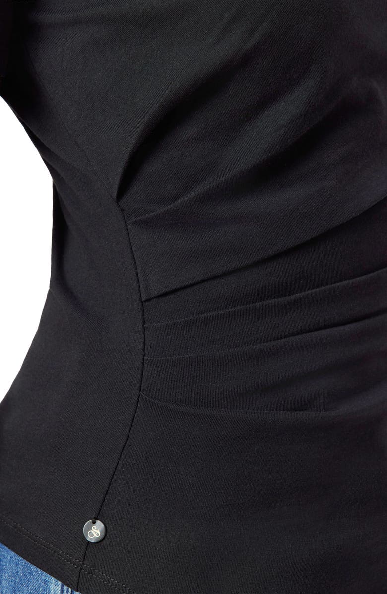 Scotch & Soda Gathered Asymmetric Tee, Alternate, color, Black Night