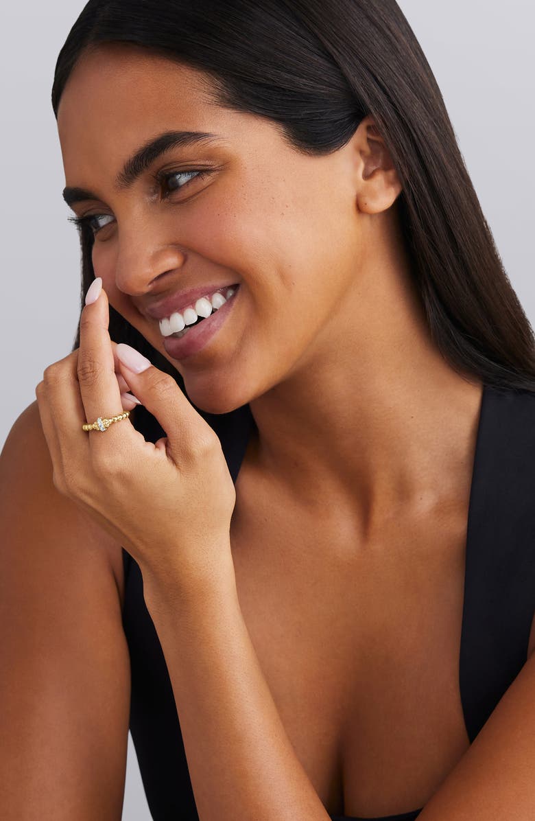 LAGOS Caviar Diamond Stacking Ring, Alternate, color, Gold