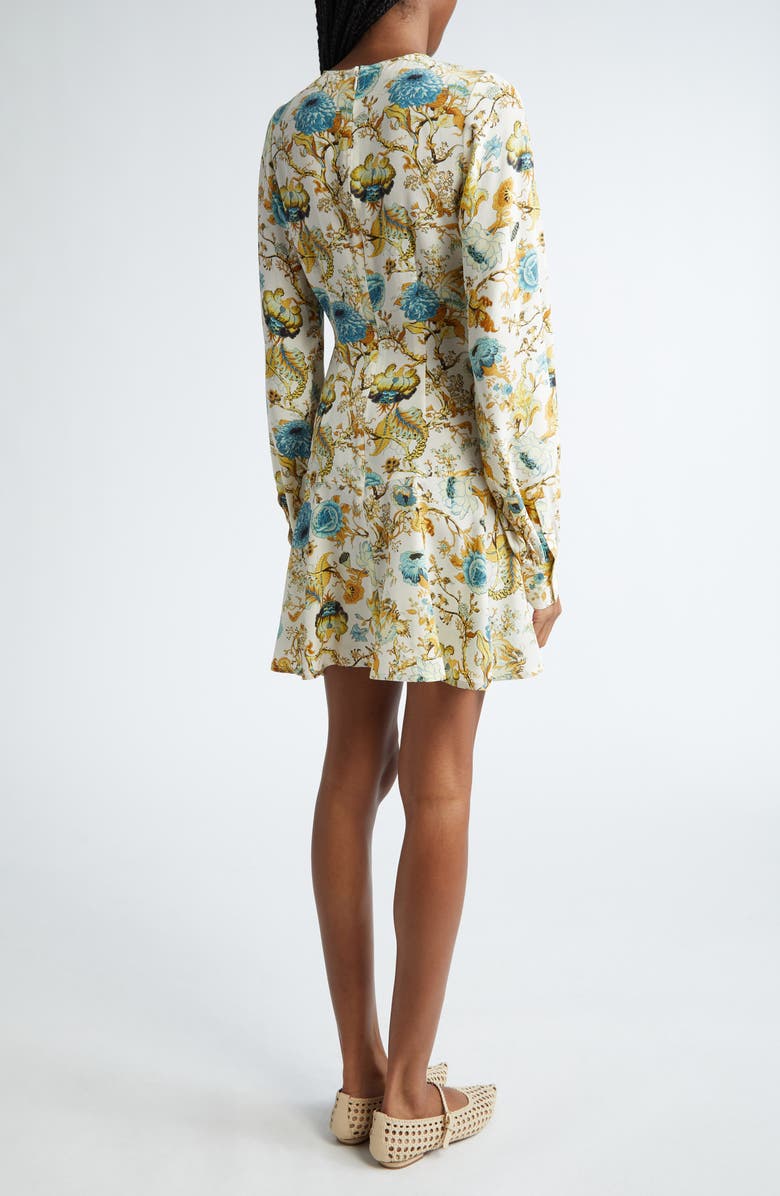 Ulla Johnson Salima Ruffle Long Sleeve Silk Minidress, Alternate, color,