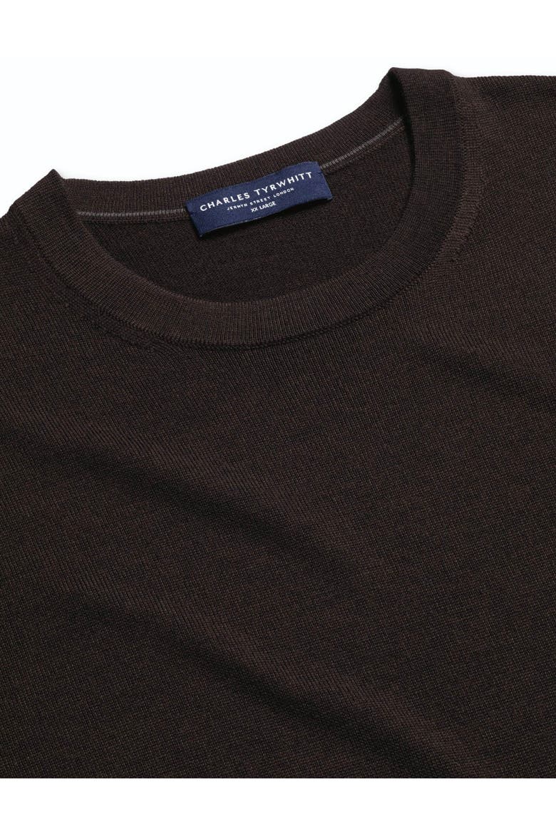 Pure Merino Crew Neck Sweater, Alternate, color, Chocolate Brown