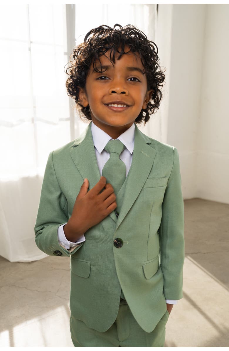 Peanut Butter Collection Kids' Osiris 5-Piece Slim Fit Suit, Alternate, color, Mint Green