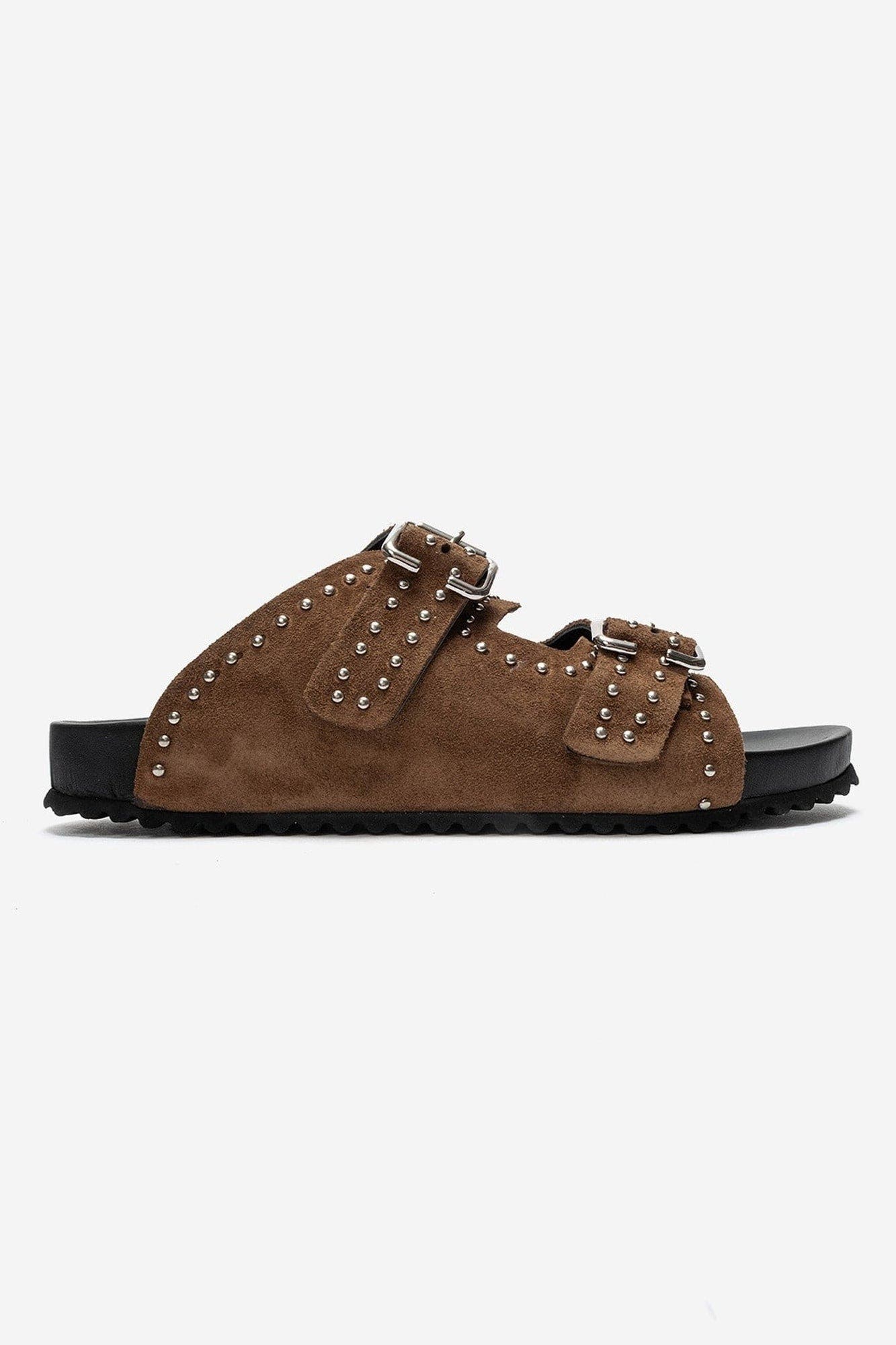 Avenelle Leather Double Band Sandal, Alternate, color, Cognac Suede