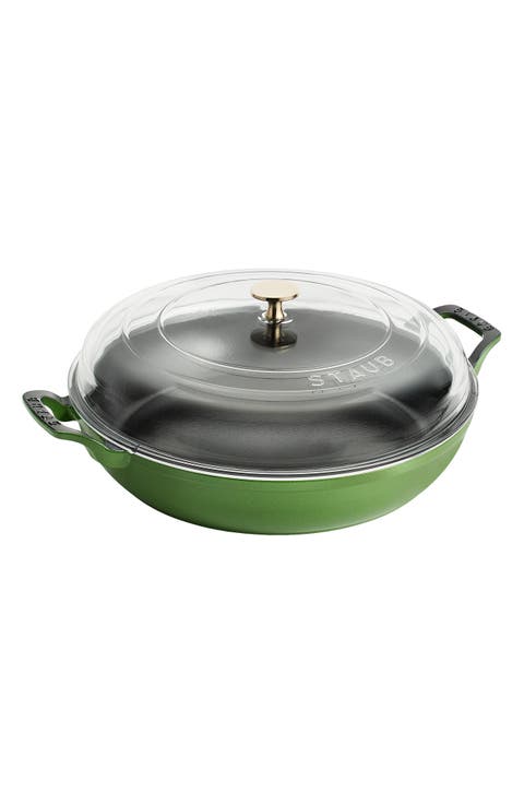 3.5 Quart Enameled Cast Iron Braiser with Glass Lid