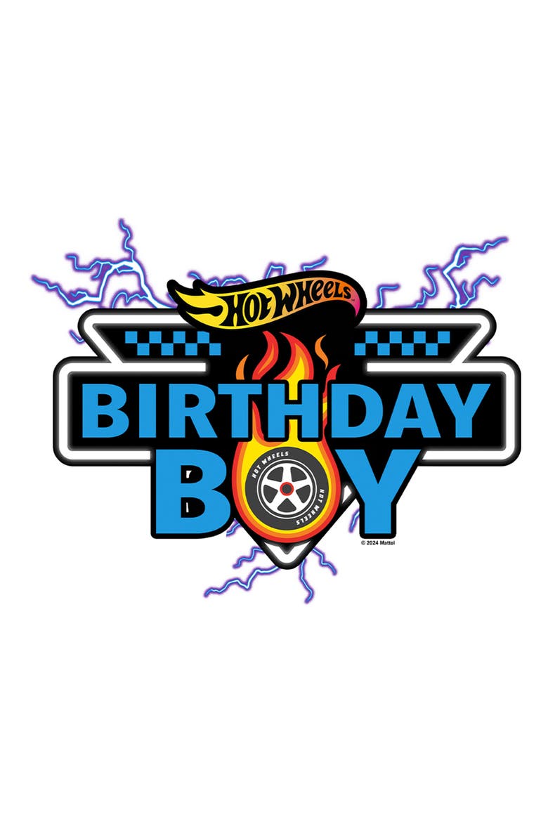 Mens Hot Wheels Racing Birthday Boy T Shirt, Alternate, color, White