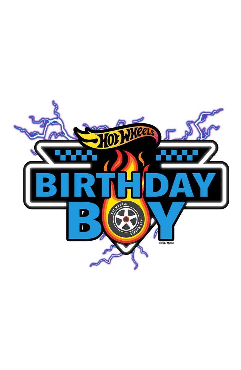 Hot Wheels Men's Hot Wheels Racing Birthday Boy  Graphic T-Shirt, Alternate, color, White