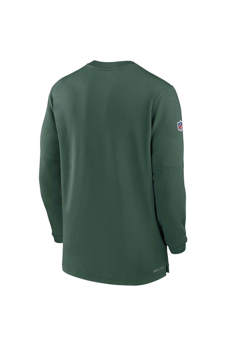 Nike Men's Nike Green Green Bay Packers 2023 Sideline Performance Long Sleeve Tri-Blend Quarter-Zip Top, Alternate, color, Green