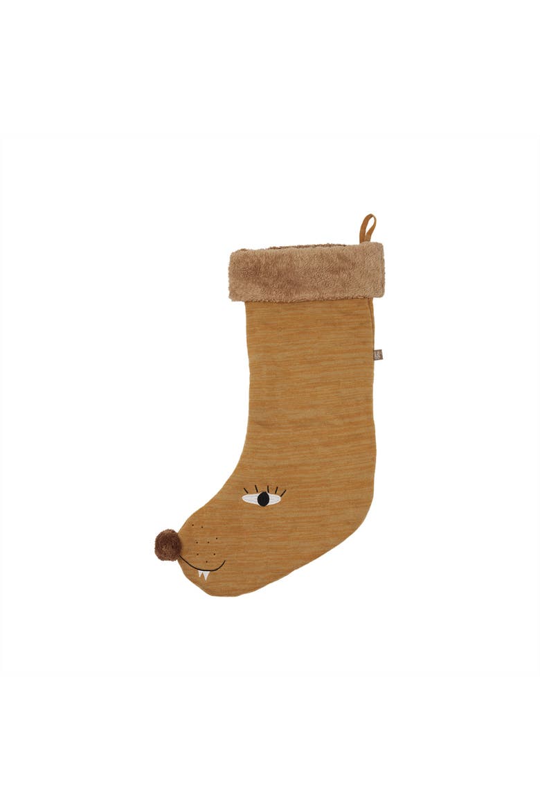 Lion Christmas Stocking, Main, color, Brown/Melange