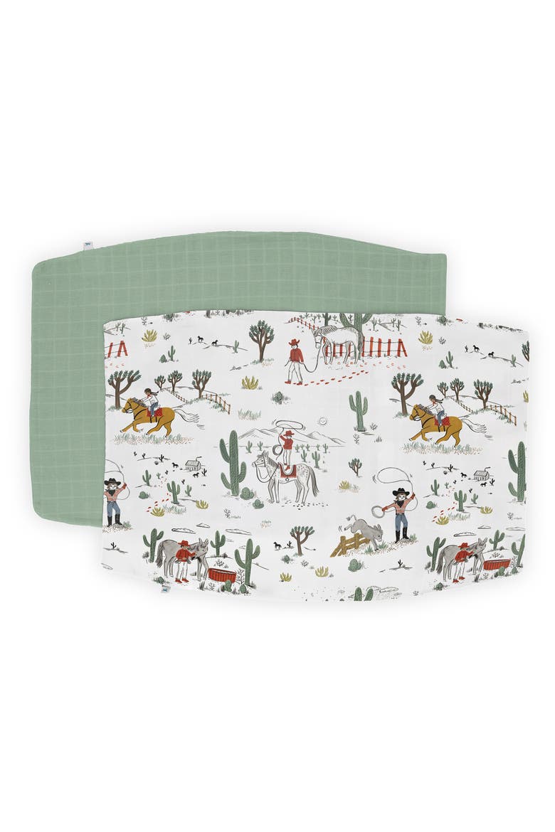 2-Pack Cotton Muslin Pillowcase, Main, color, COW POKE