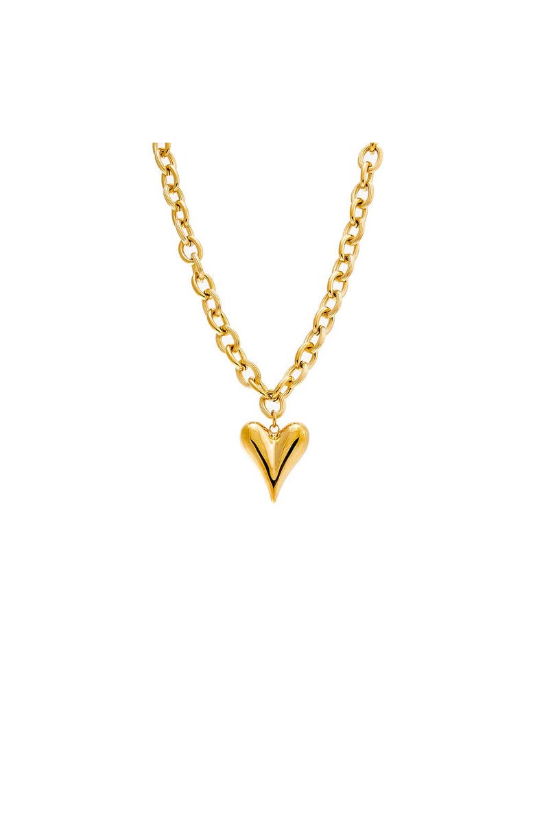 BY ADINA EDEN Elongated Puffy Heart Pendant Necklace, Main, color, 