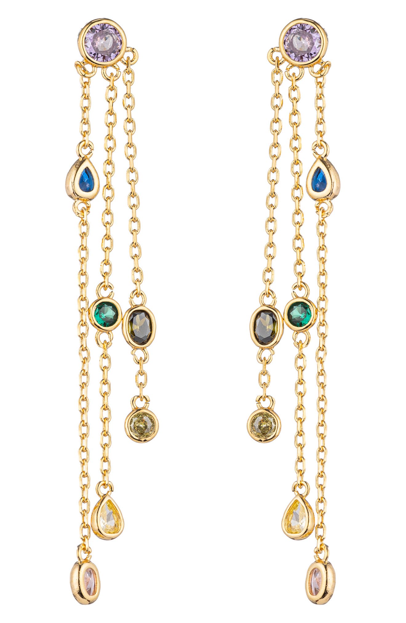 EYE CANDY LOS ANGELES Cascade Pastel Rainbow Drop Earrings