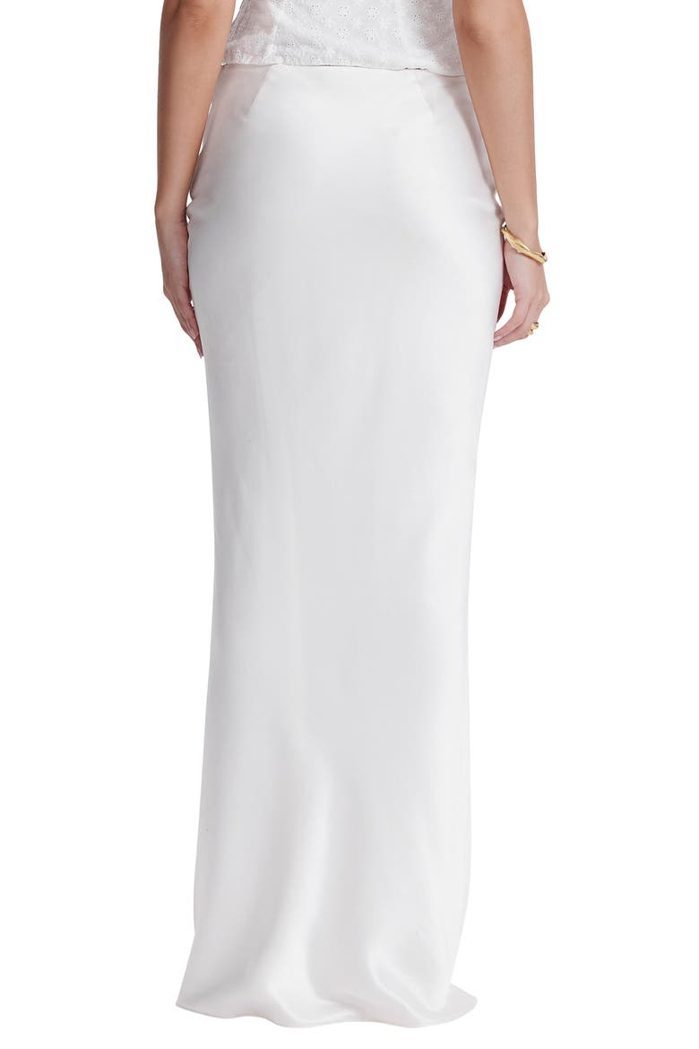 Sydel Bias Cut Satin Maxi Skirt, Alternate, color, WHITE