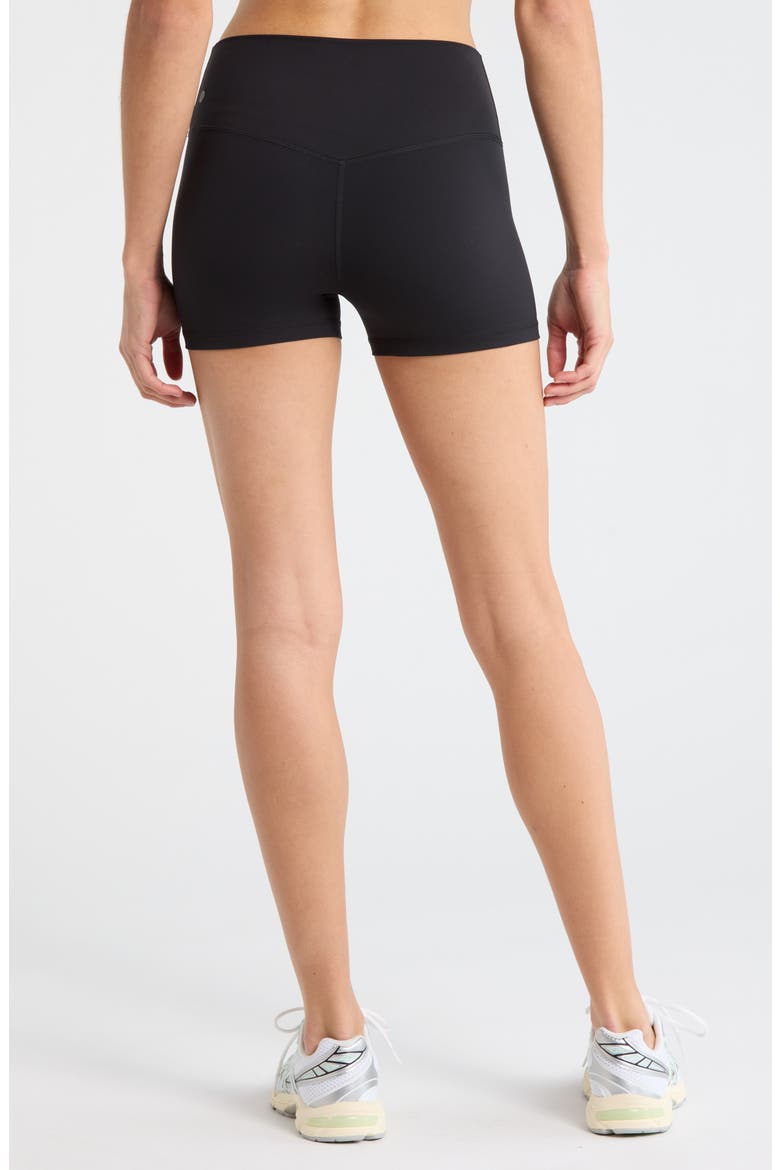 Luxe Lite High Waist Shorty Shorts, Alternate, color, BLACK