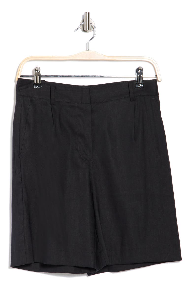 Pleat Front Trouser Shorts, Alternate, color, BLACK