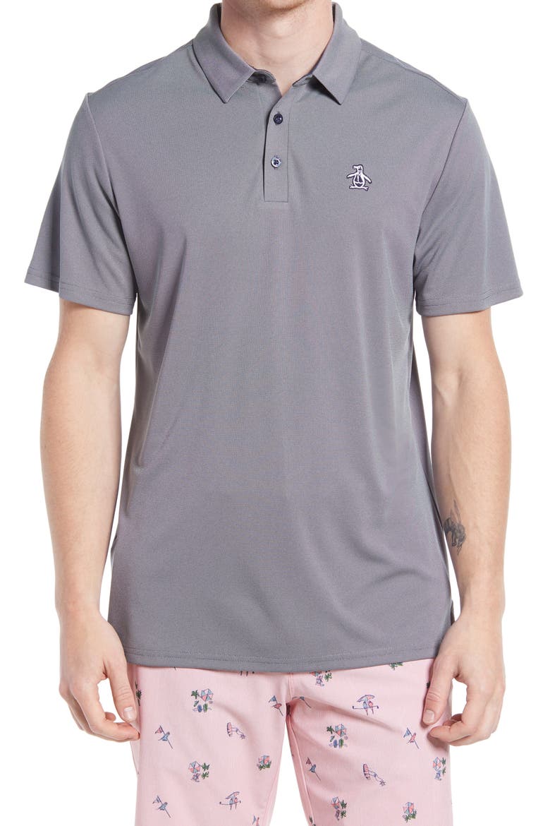 Original Penguin Oxford Golf Polo, Main, color, BLACK IRIS