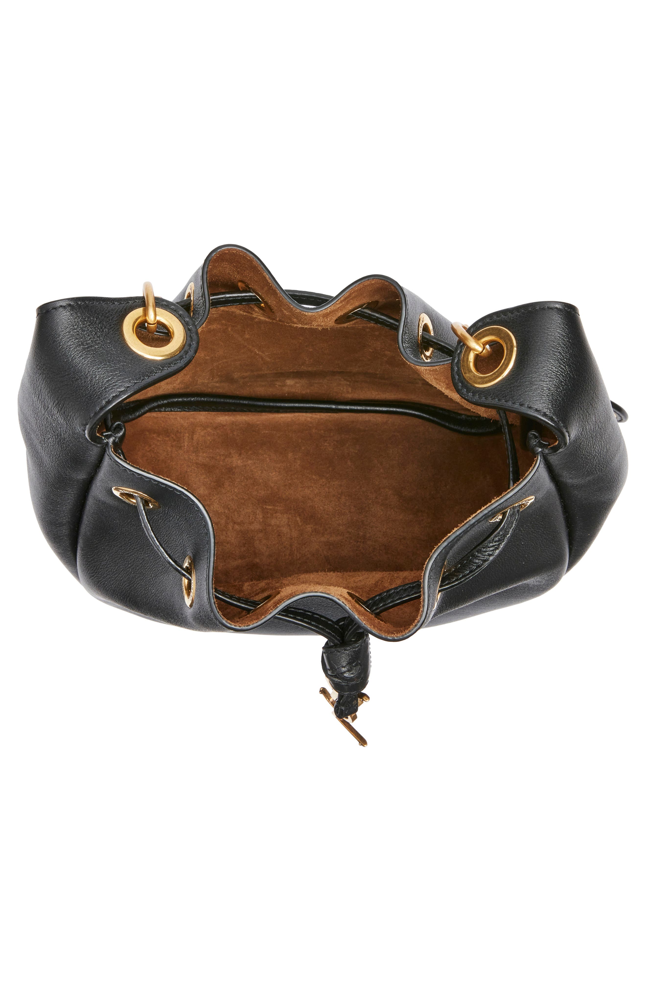 Saint Laurent PARIS VII BUCKET, Alternate, color, Noir/ Caramel Cognac