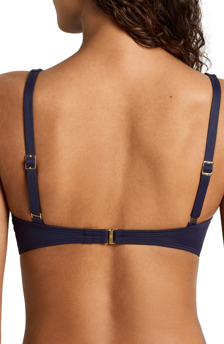 Lauren Ralph Lauren Ruffle Underwire Bikini Top, Alternate, color, Dark Navy
