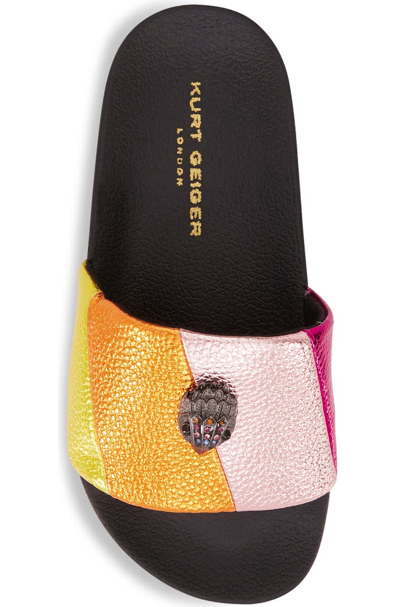 Kurt Geiger London Kids' Mini Meena Eagle Slide Sandal, Alternate, color, Black Multi