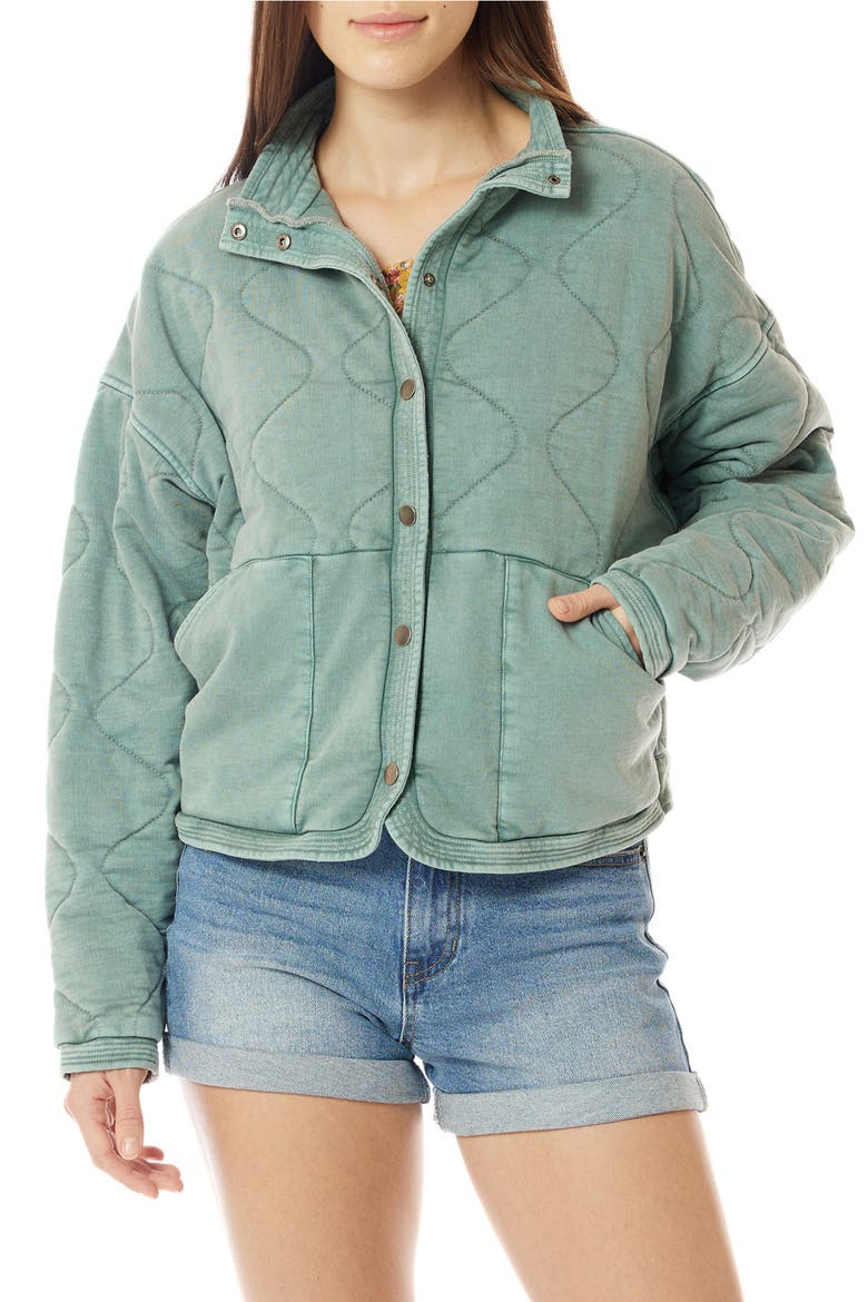 Queenie Quilted Jacket, Main, color, LIGHT SMOKY SPRUCE