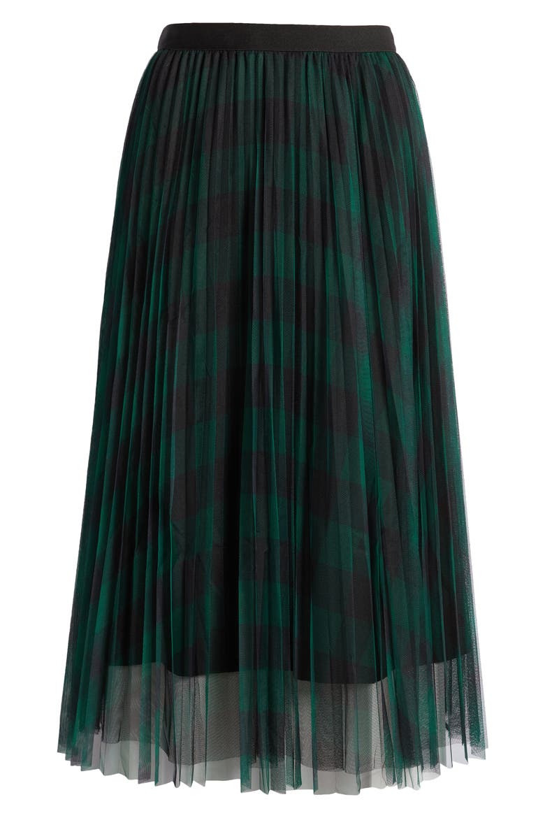 Belinda Plaid A-Line Skirt, Alternate, color, GREEN