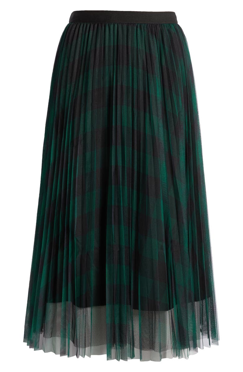 NIKKI LUND Belinda Plaid A-Line Skirt, Alternate, color, Green