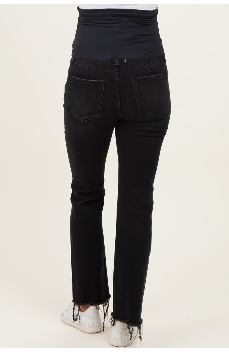 PinkBlush Vintage Wash Frayed Hem Kick Flare Maternity Jeans, Alternate, color, Black
