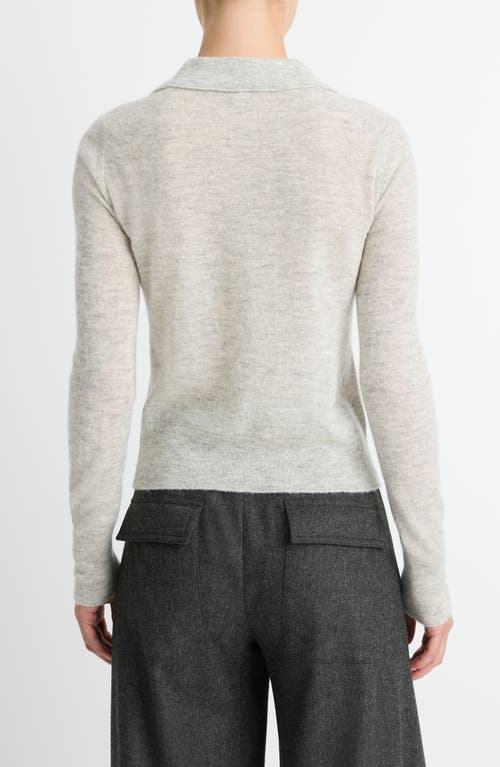 Vince Silk Blend Collar Crew Neck Mist Grey In Mist Grey