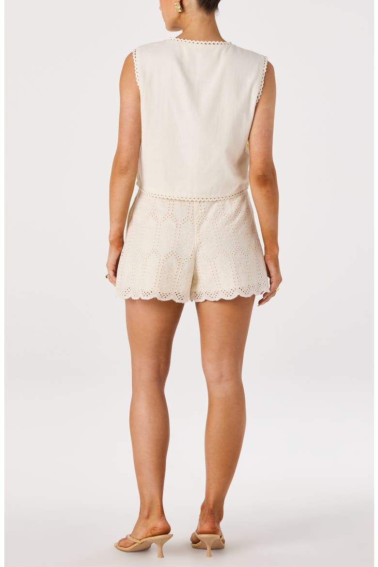 Amina Floral Cross Stitch Vest, Alternate, color, CREAM MULTI FLORAL
