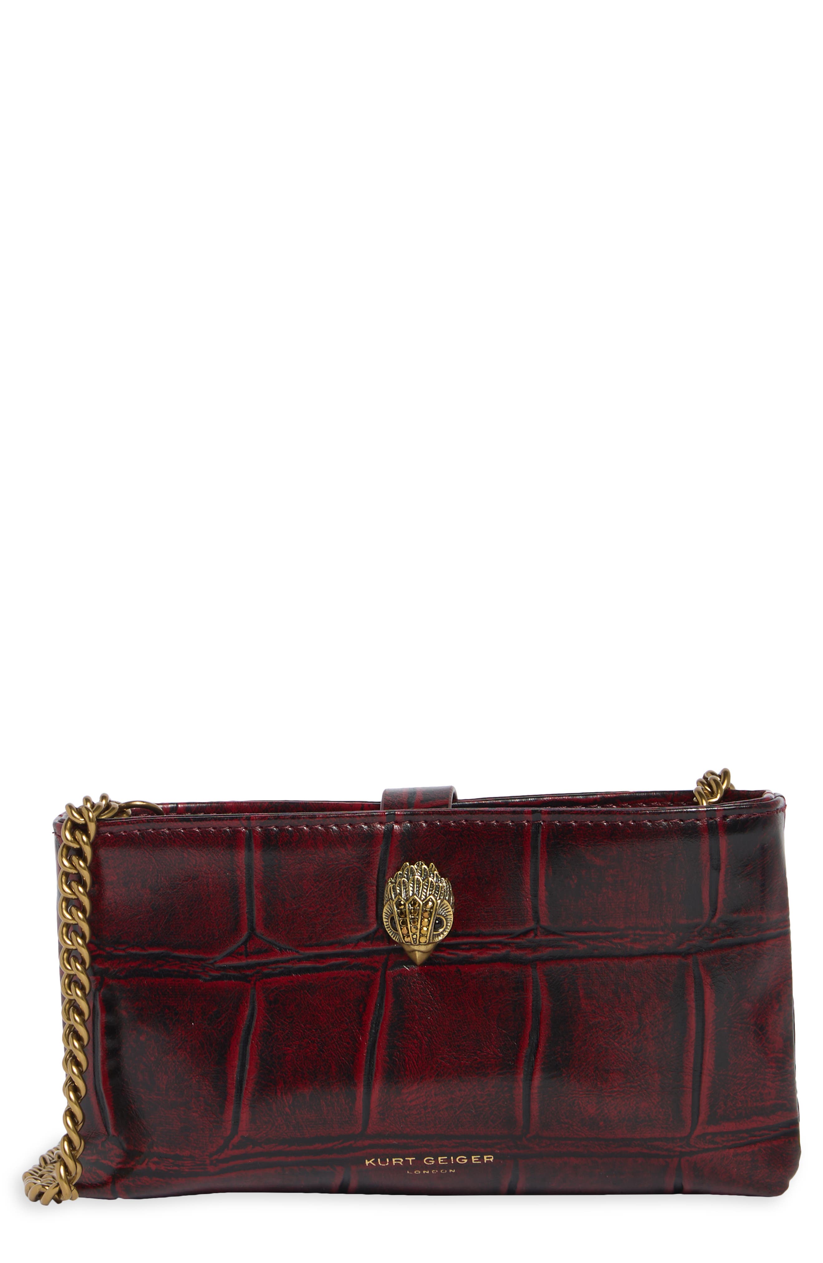 Chain Pouch Faux Leather Crossbody Bag