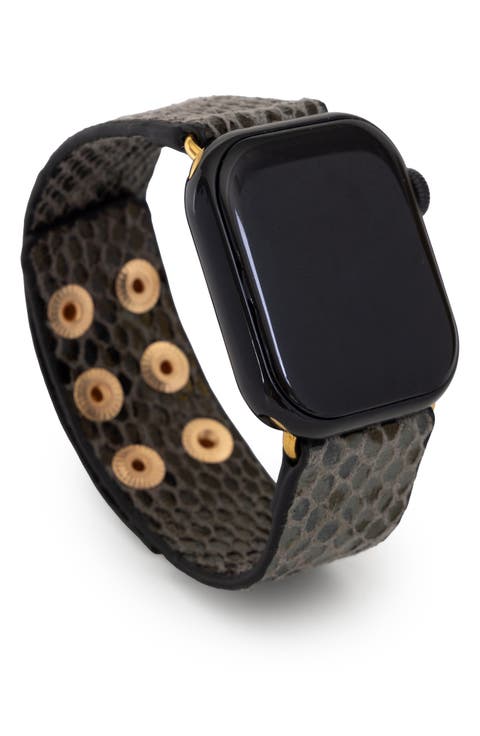 Snakeskin Faux Leather Apple Watch® Watchband