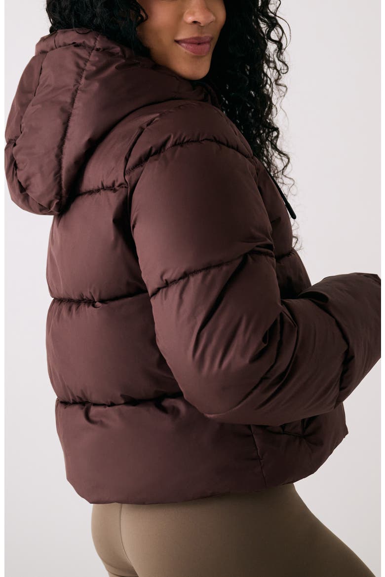 London Waterproof 700 Fill Power Hooded Down Crop Puffer Jacket, Alternate, color, JAVA
