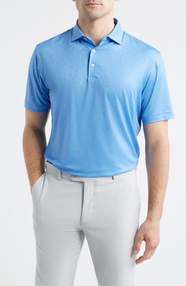 Peter Millar Guitar Solo Performance Jersey Polo, Main, color, Bluebird