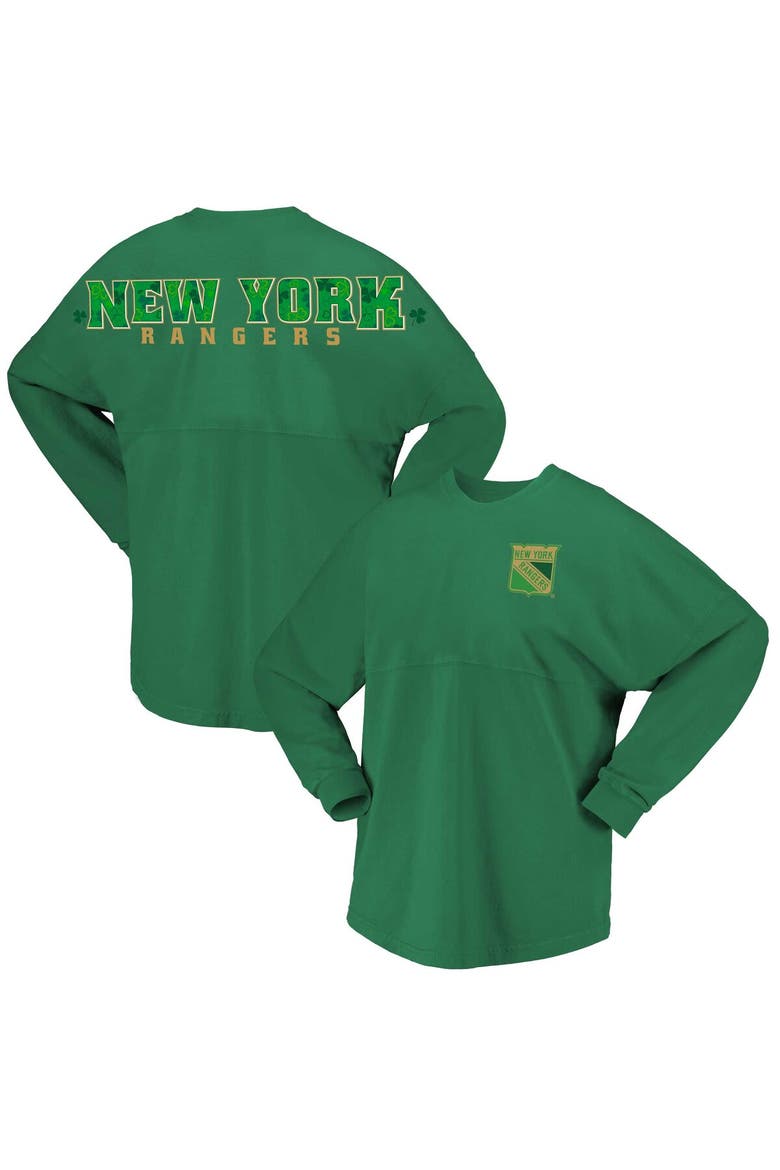 Women's Fanatics Branded Kelly Green New York Rangers St. Patrick's Day Spirit Jersey T-Shirt, Alternate, color, Kelly Green
